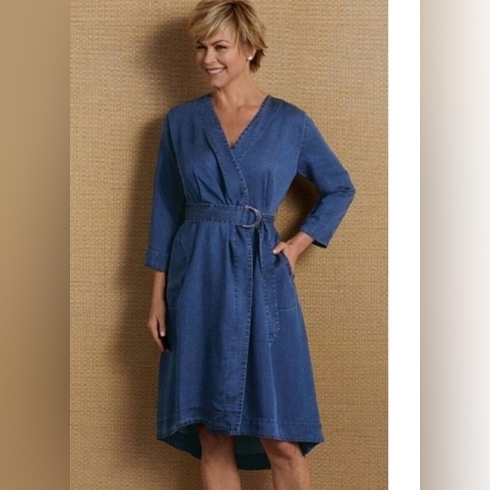 Soft‎ Surrounding NWOT Traviata Wrap Large Petite Midi Casual Comfort Dress